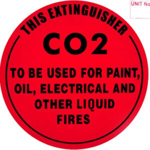 CO2 - Extinguisher Identification Sign - Sticker (193mm x 193mm)