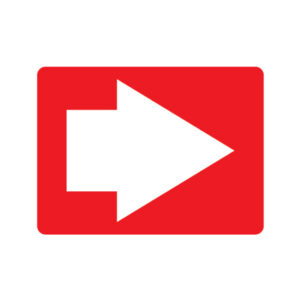 Directional Arrow (RED) Sign 145mm x 110mm