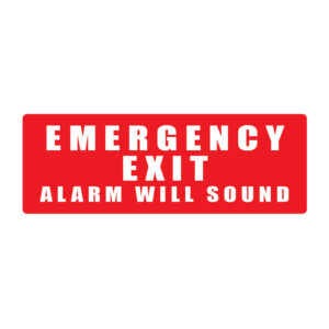 Emergency Exit - Alarm will sound (RED) 320mm x 120mm