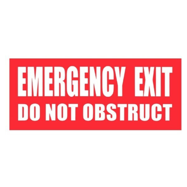 Emergency Exit - Do Not Obstruct (RED) 350mm x 125mm