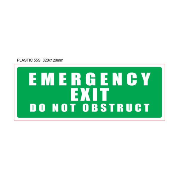 Emergency Exit - Do Not Obstruct (GREEN) 320mm x 120mm
