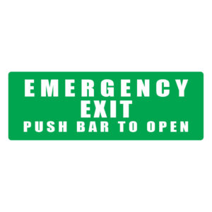 Emergency Exit - Push Bar to Open 320mm x 120mm