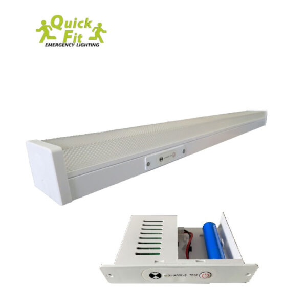 1x18w 4 Foot Single LED Emergency Batten Light with Quickfit Module (1226mm x 122mm x 91mm) (Lithium Battery)
