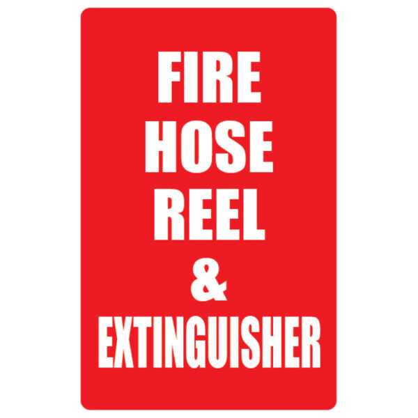 Fire Hose Reel & Extinguisher Angle Sign (Small) 155mm x 235mm