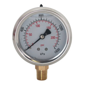 Hydrant Pressure Gauge - Liquid 70mm (up to 1600kpa 1/4 inch PT Thread)