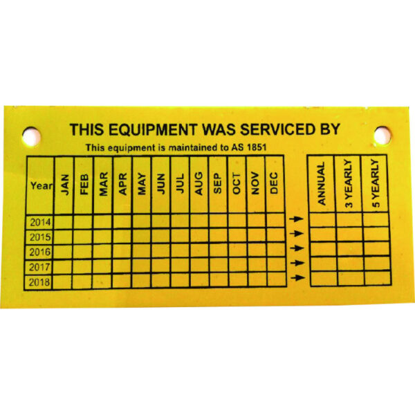 Hydrant Maintenance Service Tag with Sticker (120mm x 55mm)