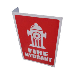 Fire Hydrant Angle Sign with PIC & WORD 155mm x 230mm