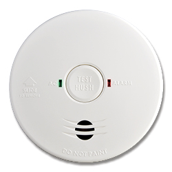 PSA Smoke Alarm Photoelectric 240vac with 9v Battery Back-up (Hush & Test) Insect Mesh