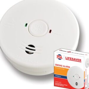 PSA Smoke Alarm Photoelectric 240V (Hush & Test) with Rechargeable Lithium Battery