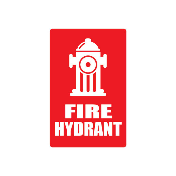 Fire Hydrant Sign with PIC & WORD (Small) 155mm x 230mm