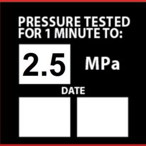 Pressure Test Sticker for 2.5MPa