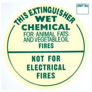 WET CHEM - Extinguisher Identification Sign (193mm x 193mm)