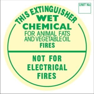 WET CHEM - Extinguisher Identification Sign - Sticker (193mm x 193mm)