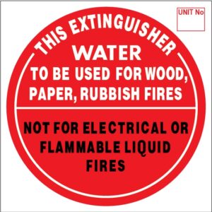 WATER - Extinguisher Identification Sign - Metal (193mm x 193mm)