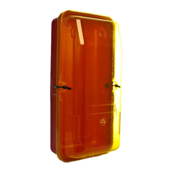 4.5kg Plastic Extinguisher Cabinet w/Yellow Transparent Front Cover (320mm x 200mm x 630mm)