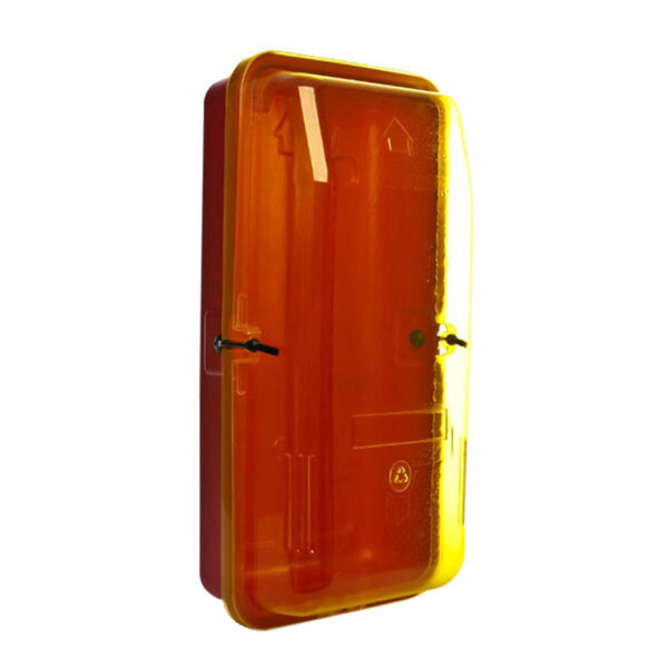 9.0kg Plastic Extinguisher Cabinet w/Yellow Transparent Front Cover (340mm x 220mm x 690mm)