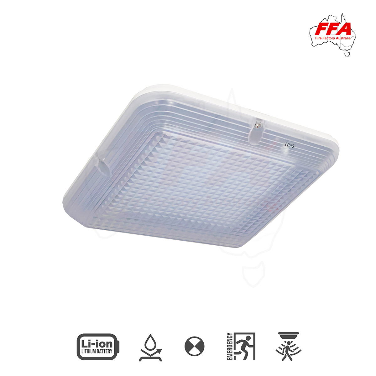 FFA-SWP25W – 25W LED Square Weatherproof EM Light with Sensor