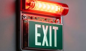 Exit emergency light for safe evacuation during fire emergencies - Fire Factory - Australia