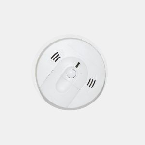 Ceiling-mounted PSA smoke alarm ensuring fire protection and compliance.