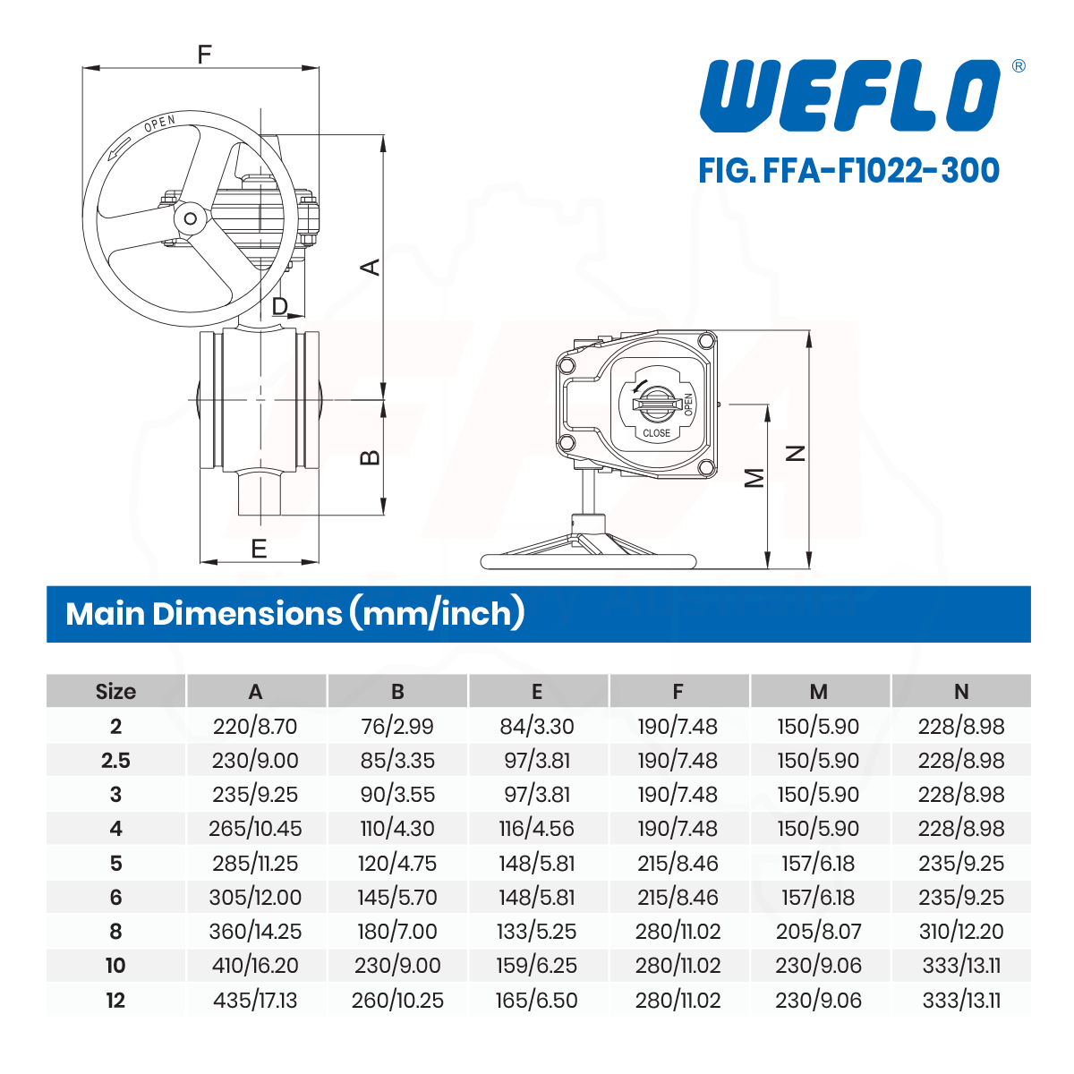 Grooved Butterfly Valve, Gear operated FFA-1022-300 - Image 2