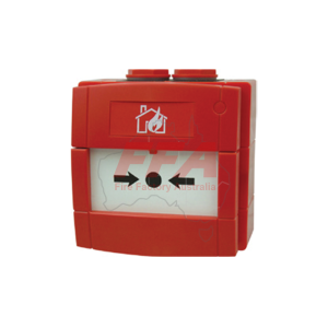 W5A-RP01SG-K013-01 – Red CLIP MCP surface, IP67, House+Flame requires SR, c/w flex-element, clear flap (Addressable)