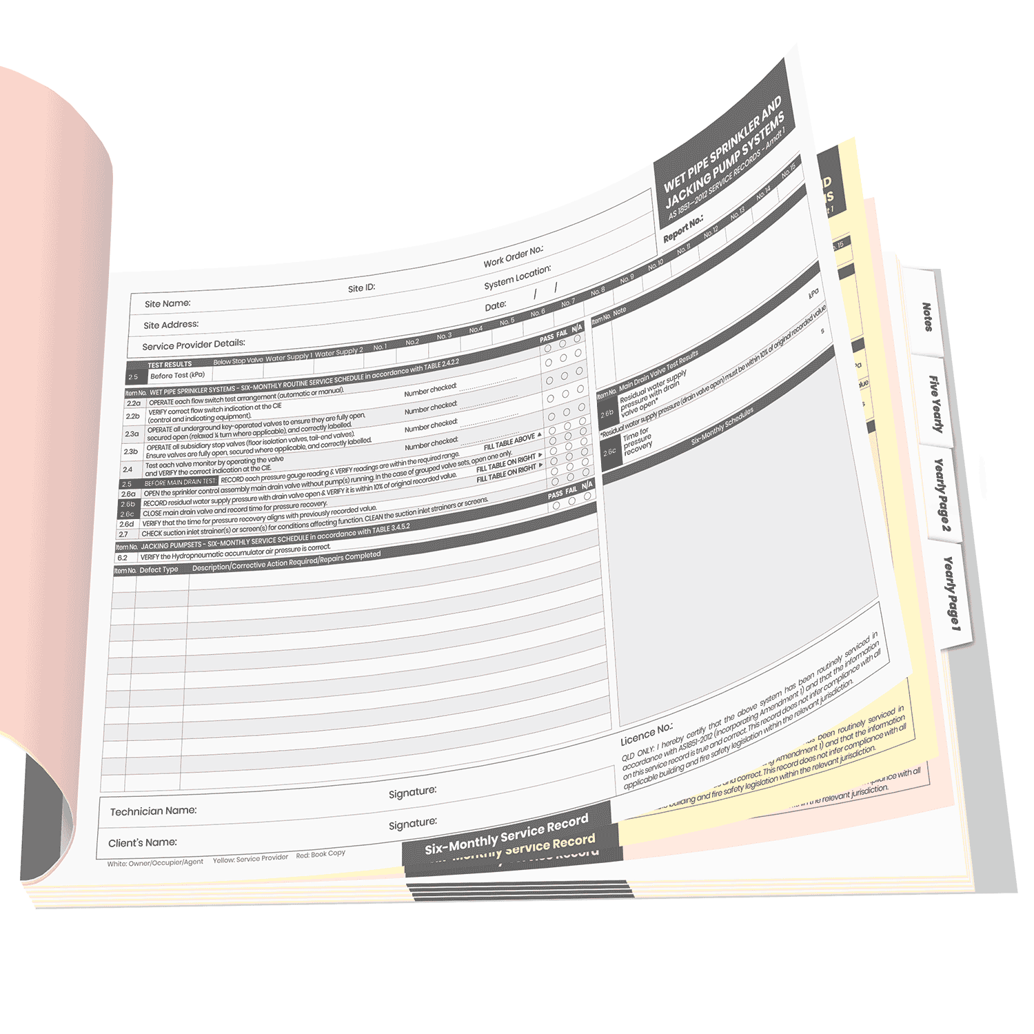 Fire Sprinkler System Logbook (Wet Pipe Sprinkler And Jacking Pump) (New) - Image 3
