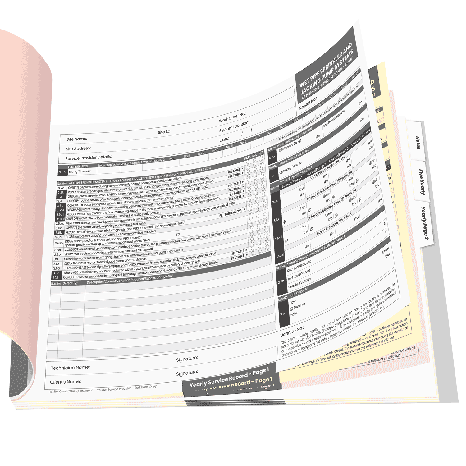 Fire Sprinkler System Logbook (Wet Pipe Sprinkler And Jacking Pump) (New) - Image 4