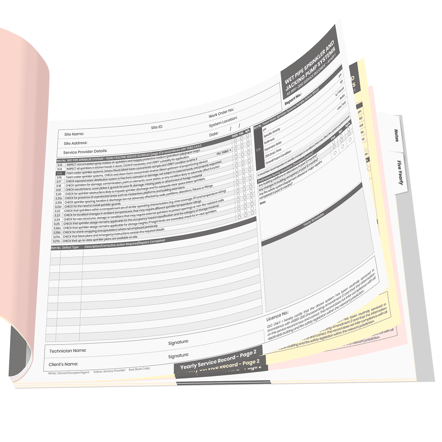 Fire Sprinkler System Logbook (Wet Pipe Sprinkler And Jacking Pump) (New) - Image 5