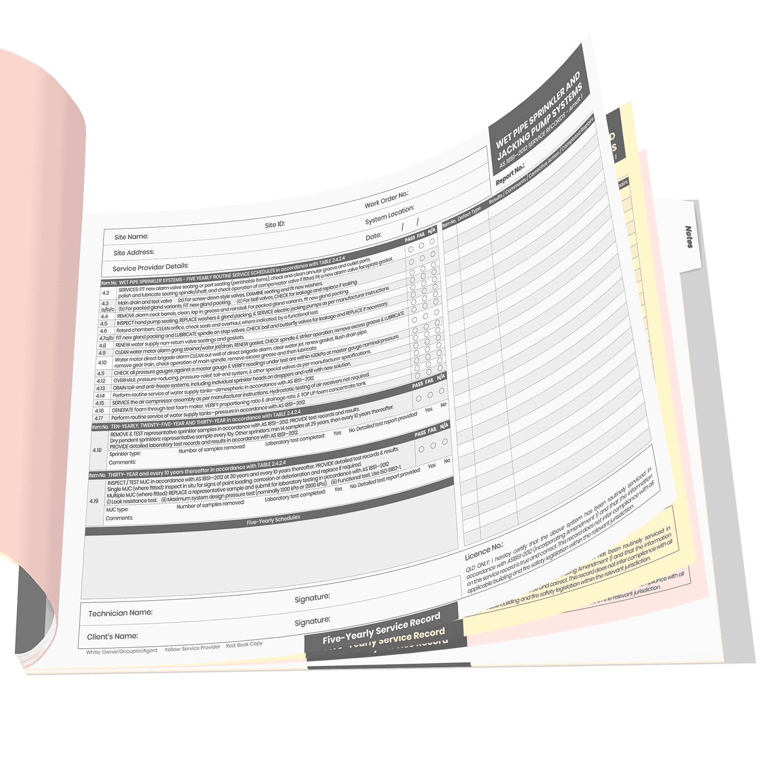 Fire Sprinkler System Logbook (Wet Pipe Sprinkler And Jacking Pump) (New) - Image 6
