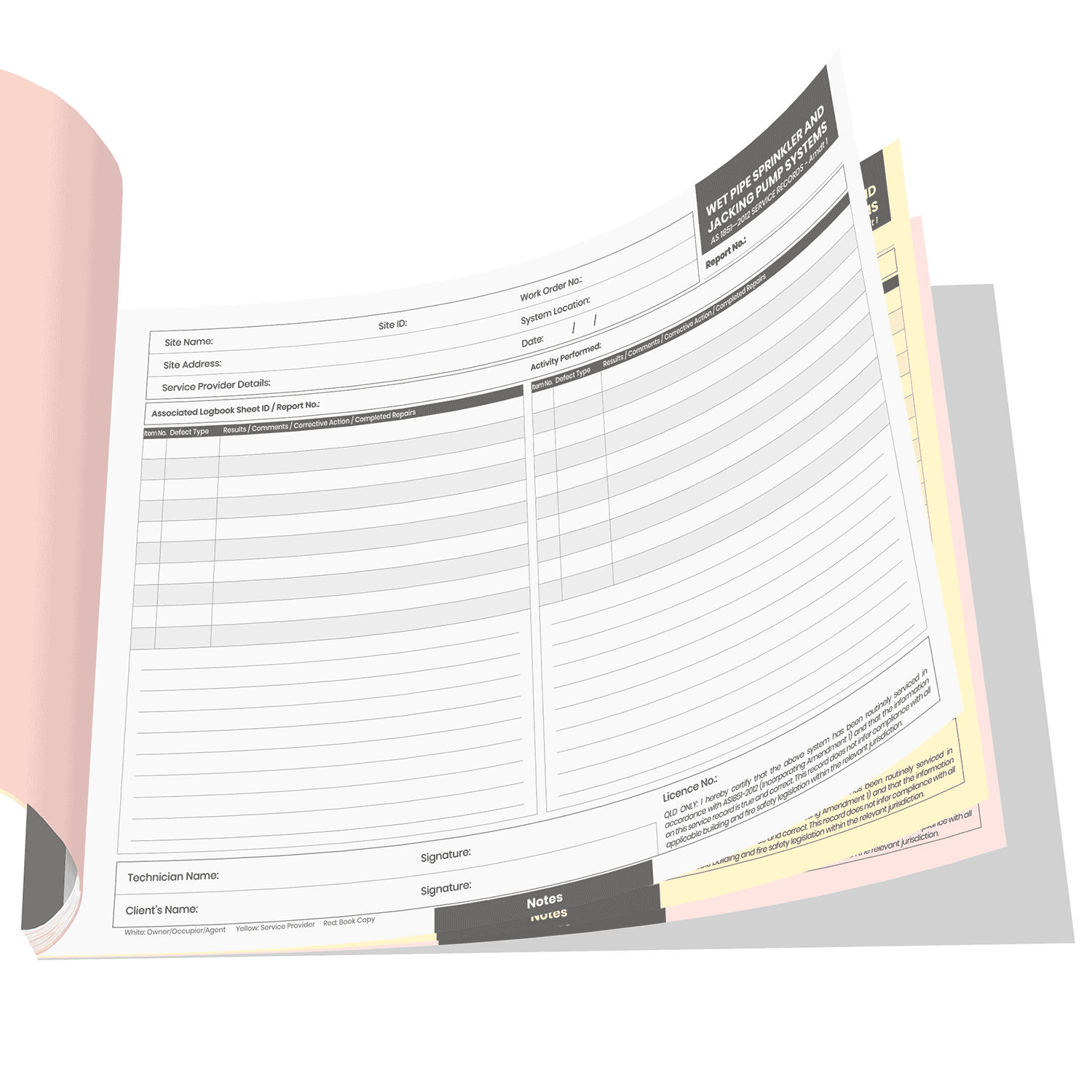 Fire Sprinkler System Logbook (Wet Pipe Sprinkler And Jacking Pump) (New) - Image 7