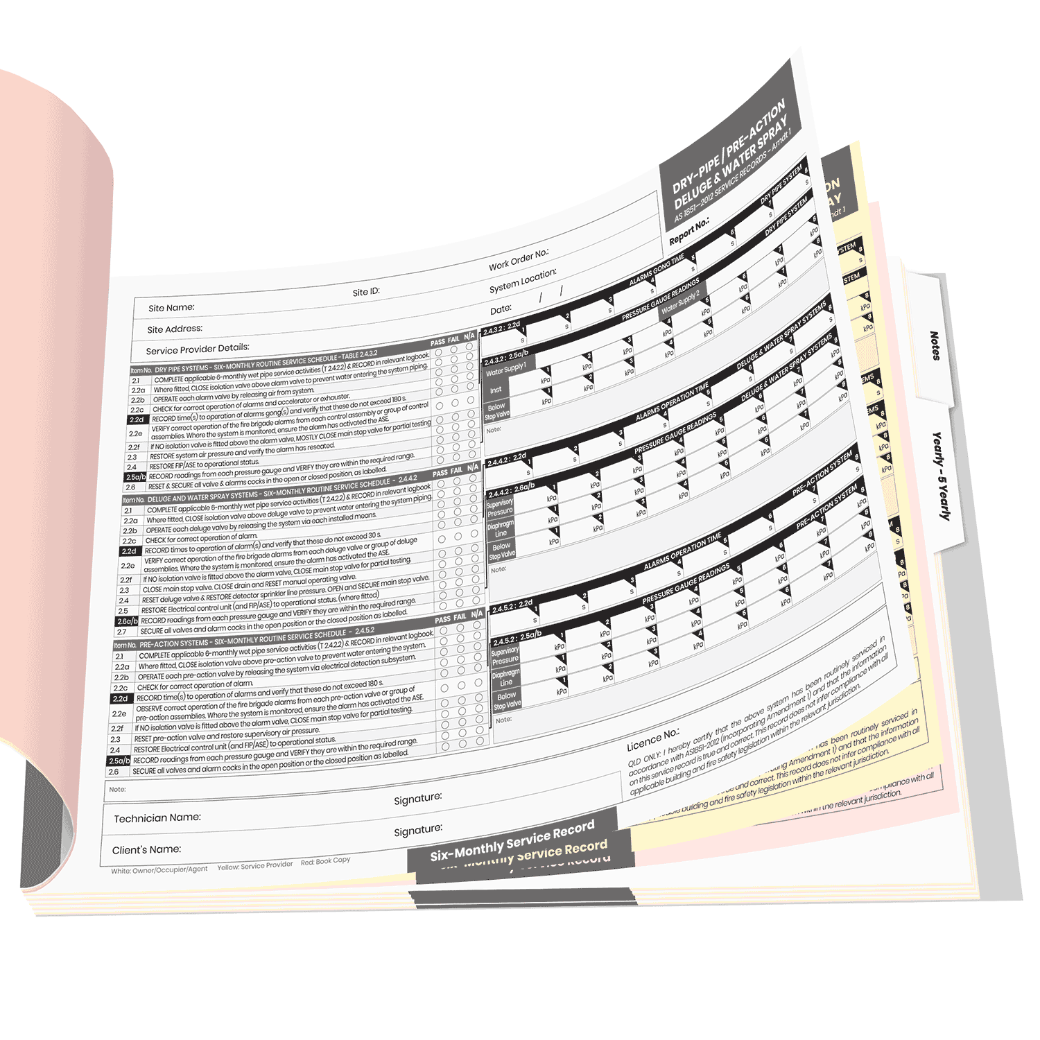 Fire Sprinkler System Logbook (DRY-PIPE / PRE-ACTION / DELUGE & WATER SPRAY) - Image 3