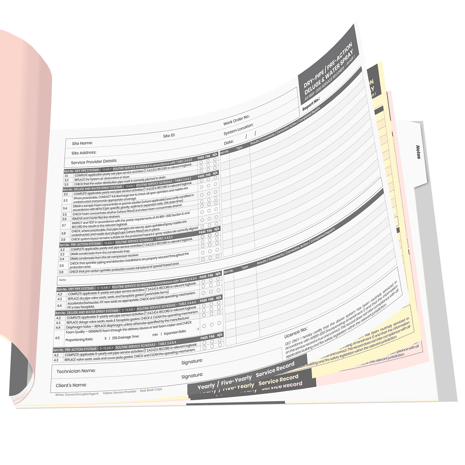 Fire Sprinkler System Logbook (DRY-PIPE / PRE-ACTION / DELUGE & WATER SPRAY) - Image 4
