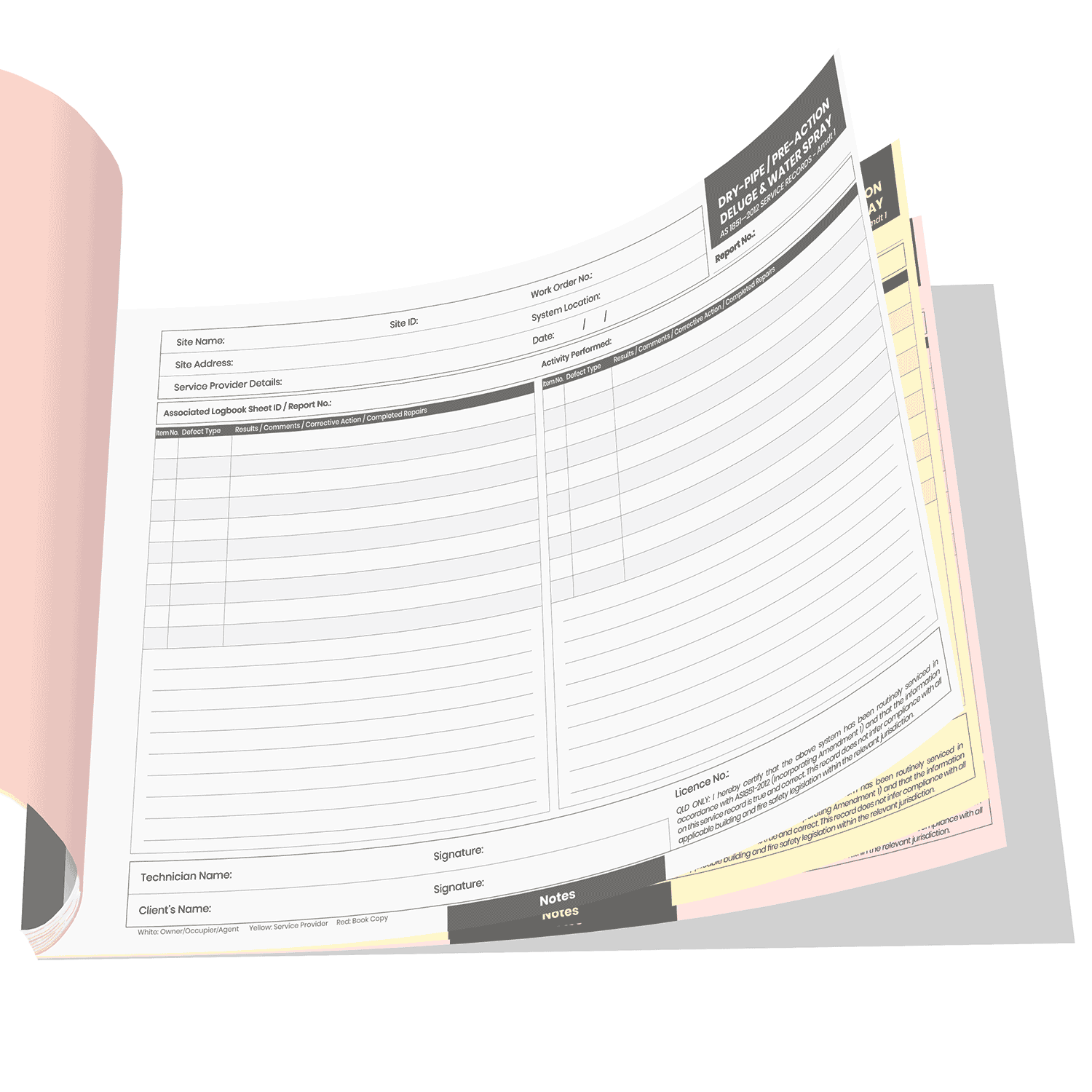 Fire Sprinkler System Logbook (DRY-PIPE / PRE-ACTION / DELUGE & WATER SPRAY) - Image 5