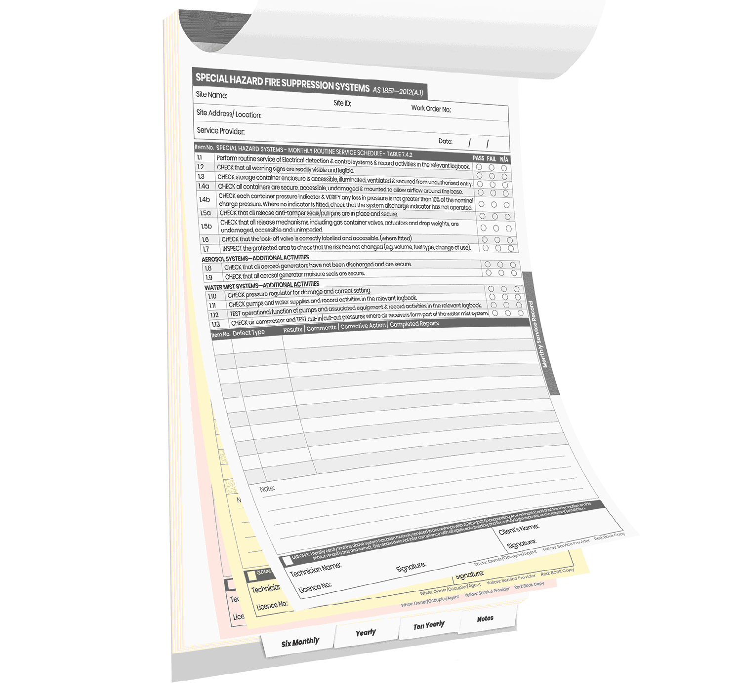 Special Hazard Fire Suppression Systems Logbook - Image 2